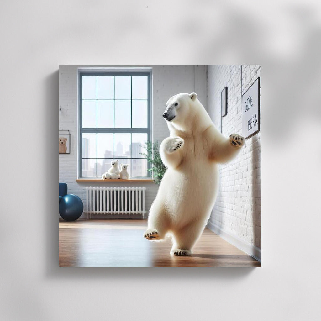 Polar Bear at a Dance Lesson in a Studio: A Playful Mood for Your Interior