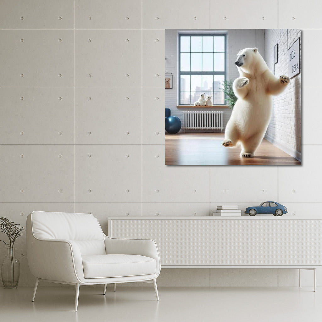 Polar Bear at a Dance Lesson in a Studio: A Playful Mood for Your Interior