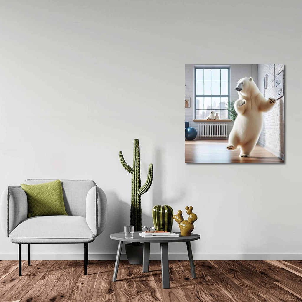 Polar Bear at a Dance Lesson in a Studio: A Playful Mood for Your Interior