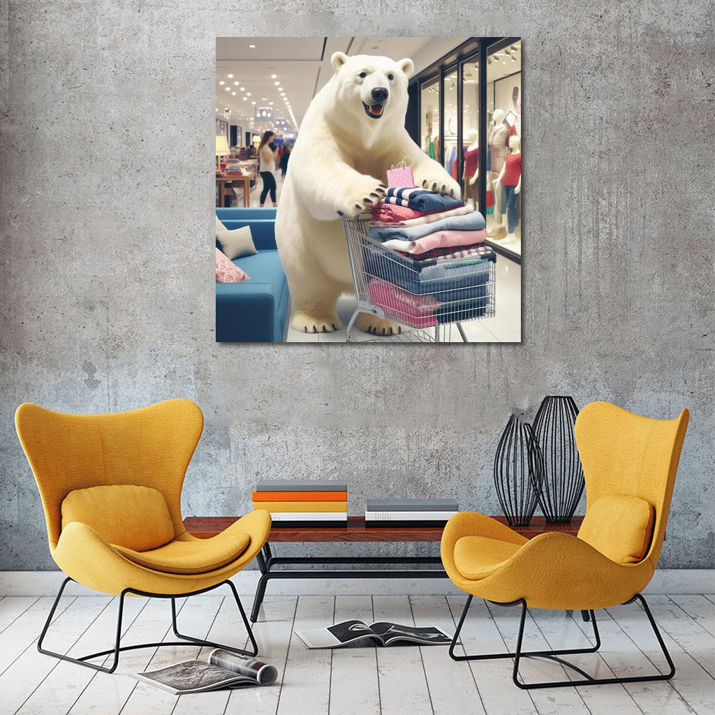 Polar Bear Shopping: Fashion Outfits at the Mall