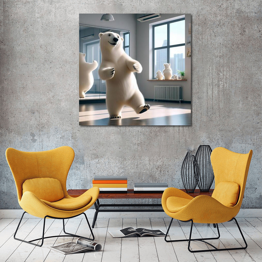 Polar Bear at a Dance Lesson in the Studio: The Magic of Movement