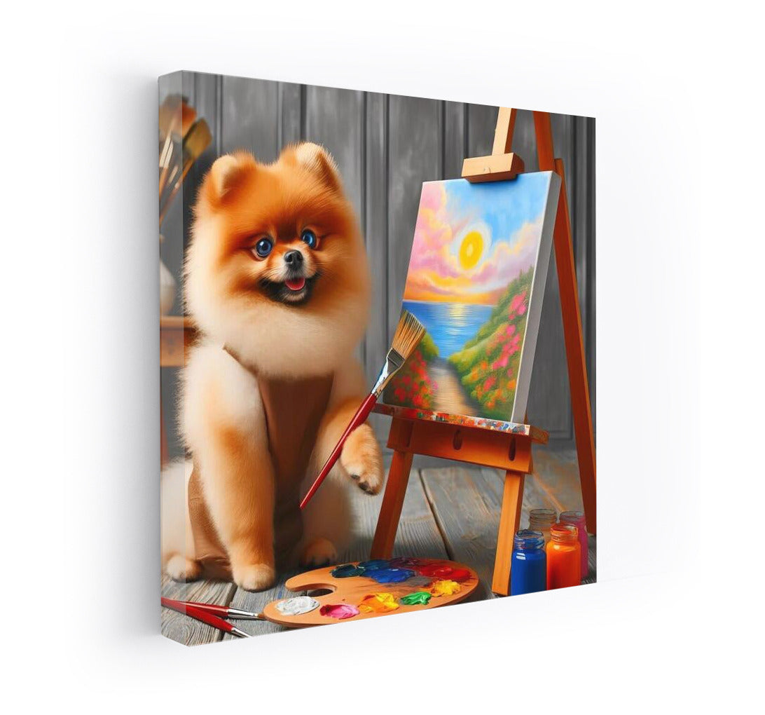 Creative Spitz: Artist with Brush and Palette