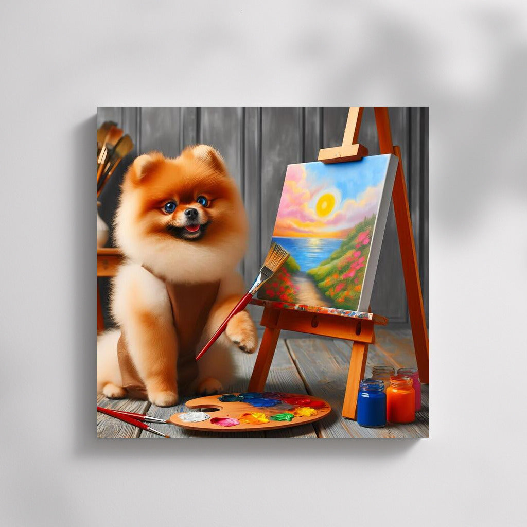 Creative Spitz: Artist with Brush and Palette