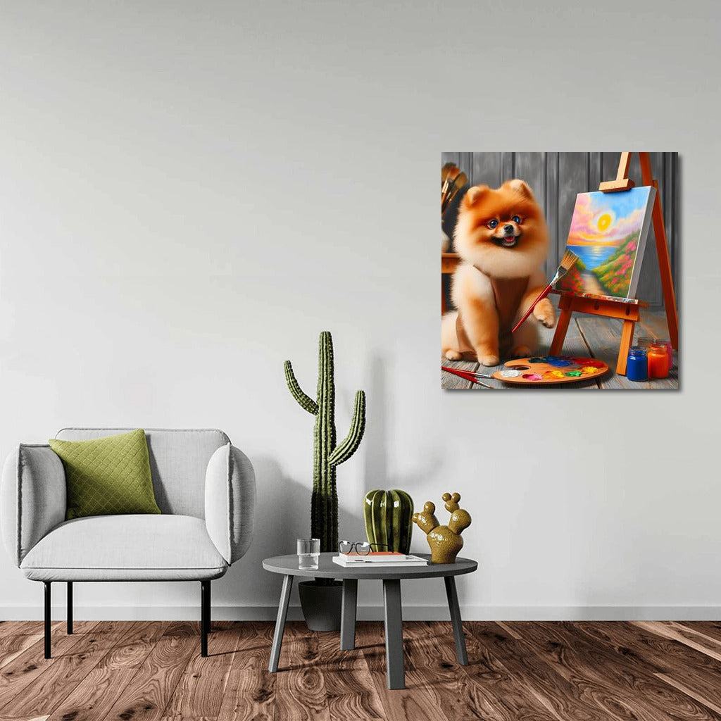 Creative Spitz: Artist with Brush and Palette