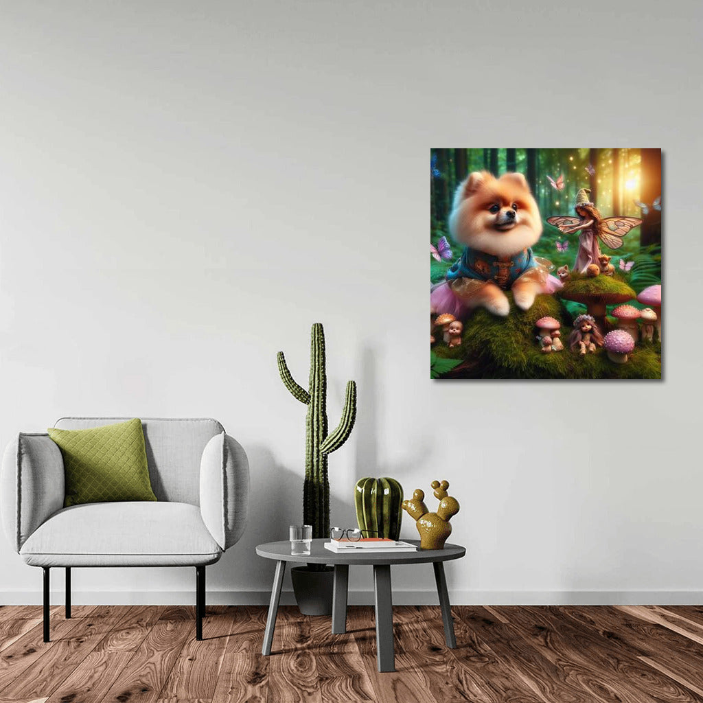 Pomeranian in the Fairytale Forest: A Magical Journey Among Fairies and Mushrooms