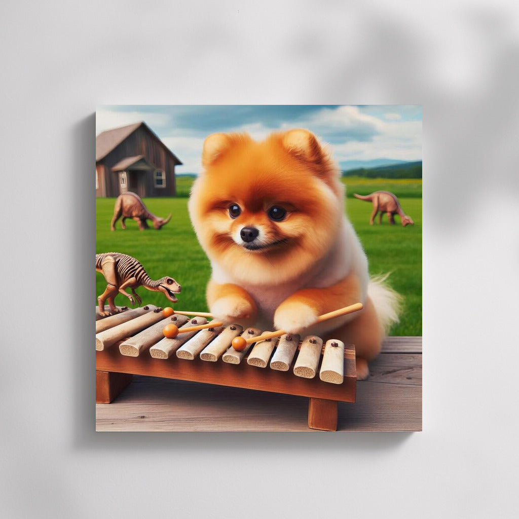 Pomeranian and Dinosaur Bone Xylophone: Musical Adventures