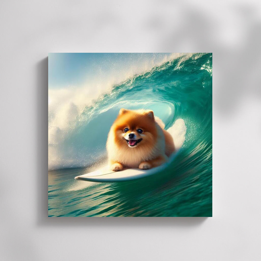 Pomeranian on a giant wave: Energy and Joy for your Interior