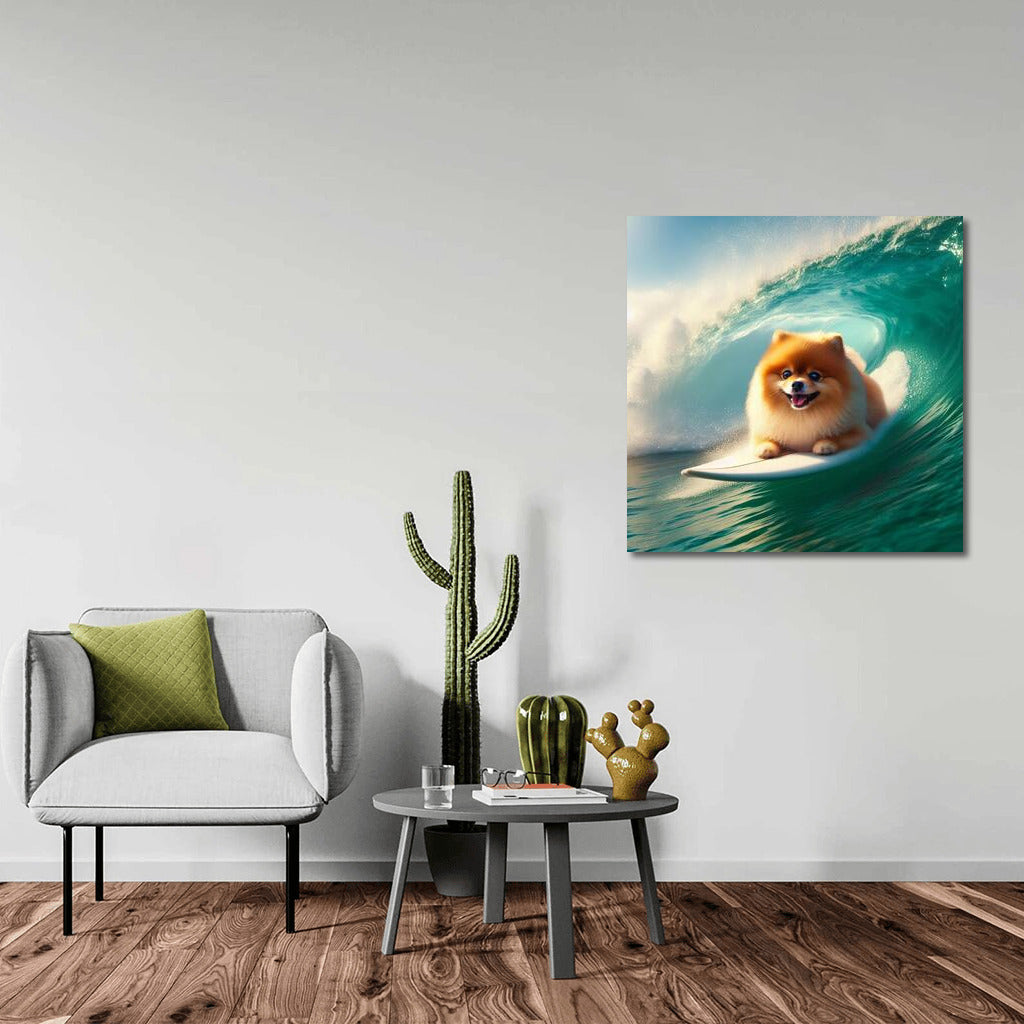 Pomeranian on a giant wave: Energy and Joy for your Interior