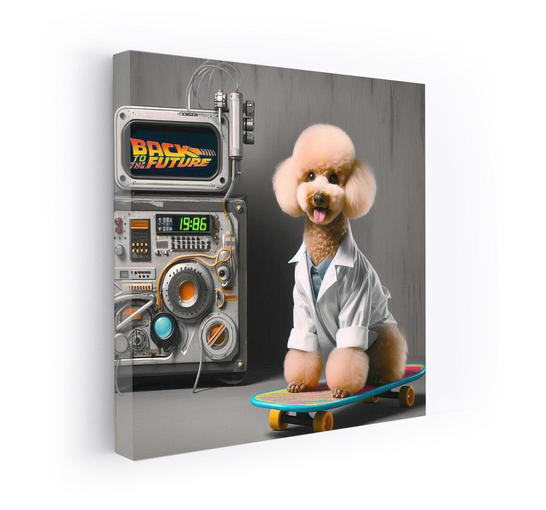 Skateboarding Scientist Poodle: Back to the Future Time Travel