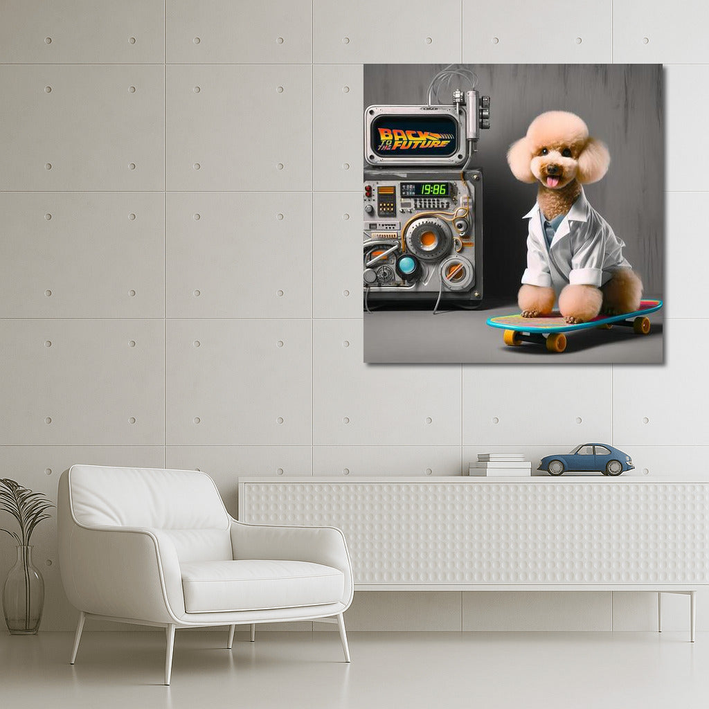 Skateboarding Scientist Poodle: Back to the Future Time Travel