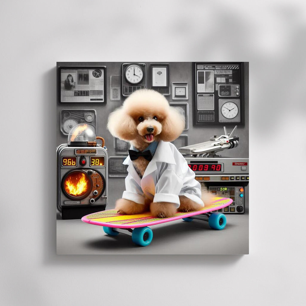 Skateboarder Poodle: Back to the Future Style