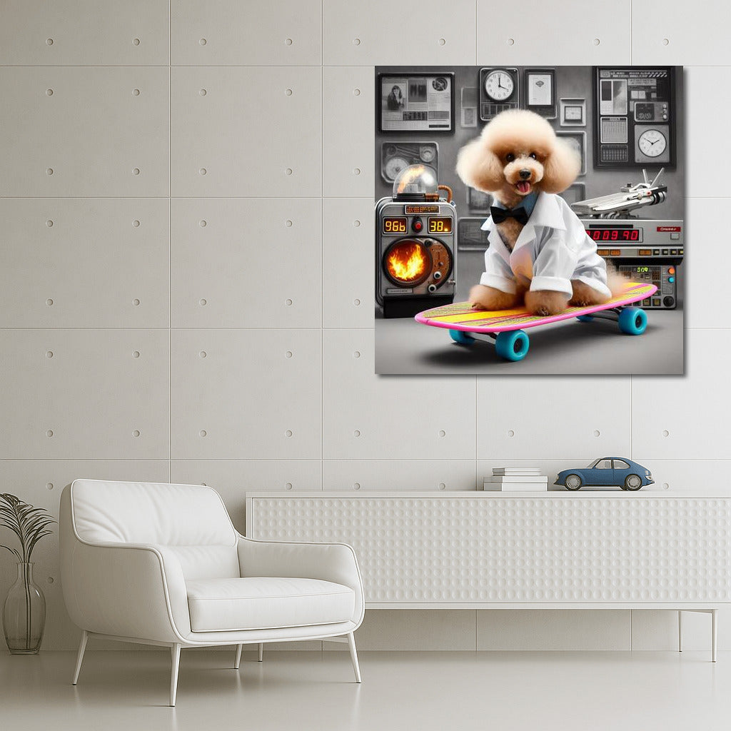 Skateboarder Poodle: Back to the Future Style