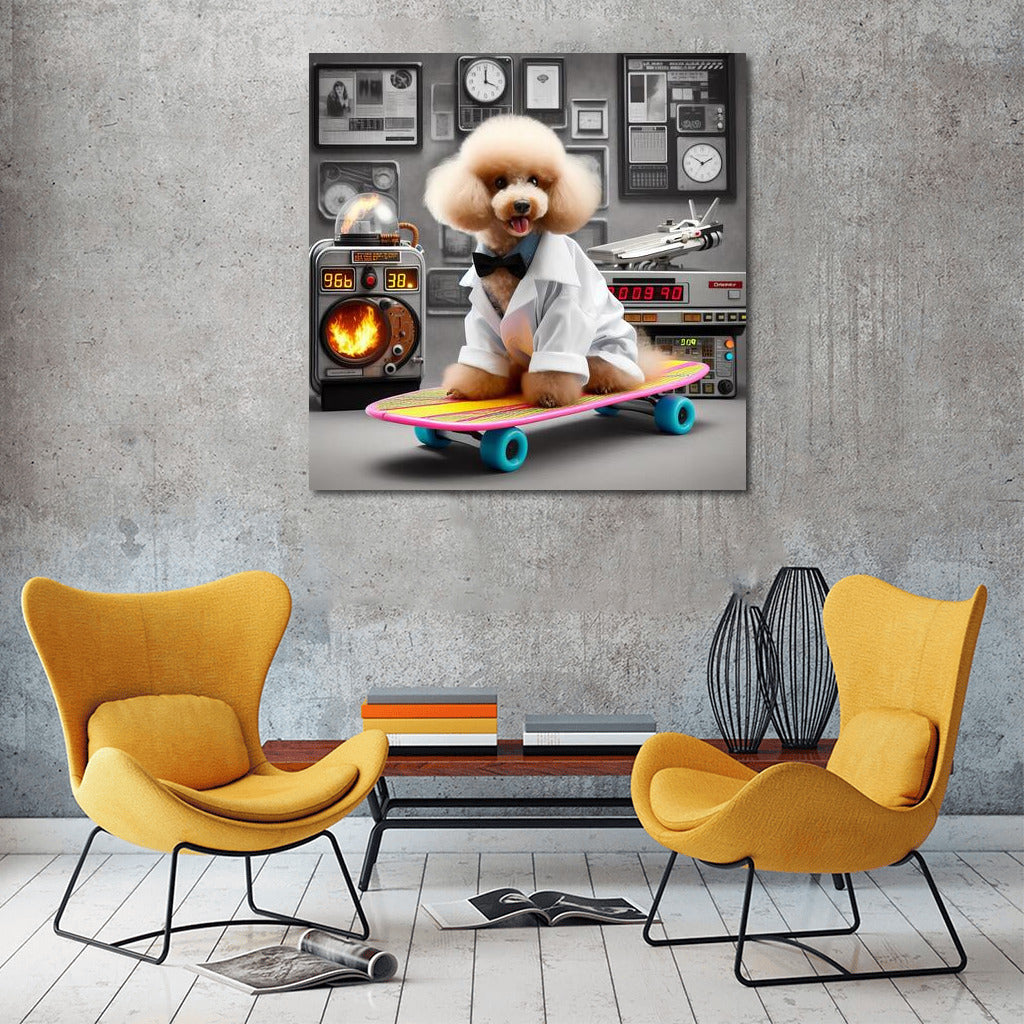Skateboarder Poodle: Back to the Future Style