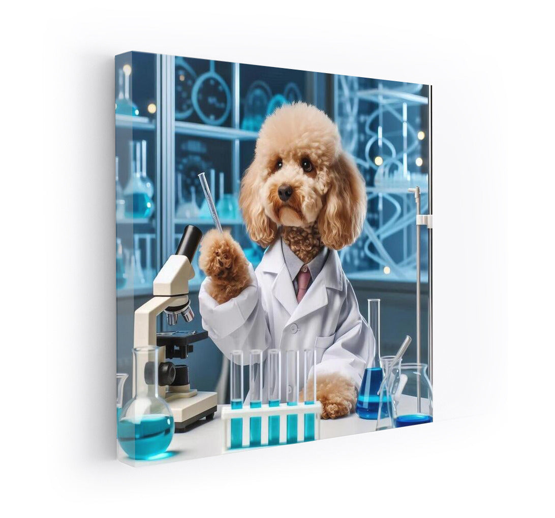 Scientist Poodle in the Lab: Science Experiment in a High-Tech Lab