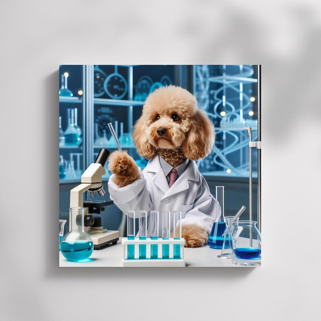 Scientist Poodle in the Lab: Science Experiment in a High-Tech Lab