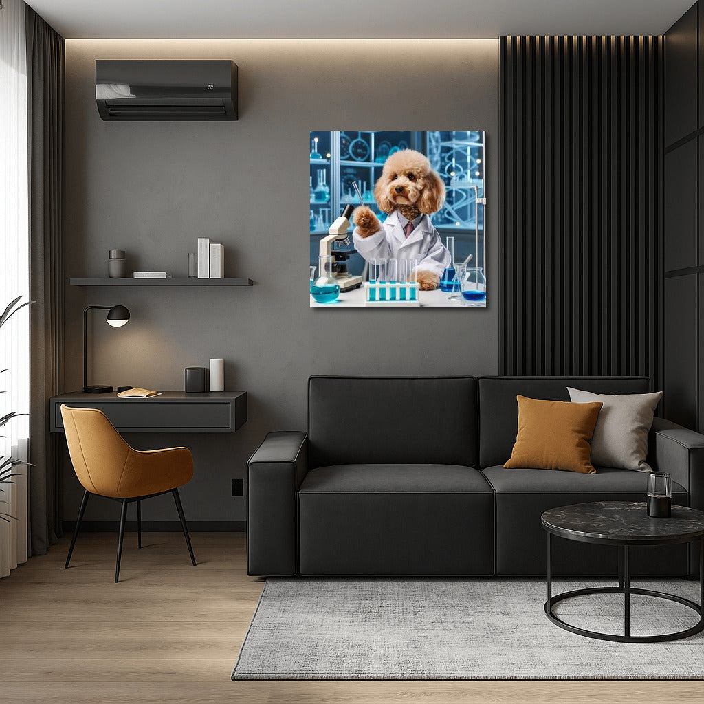Scientist Poodle in the Lab: Science Experiment in a High-Tech Lab