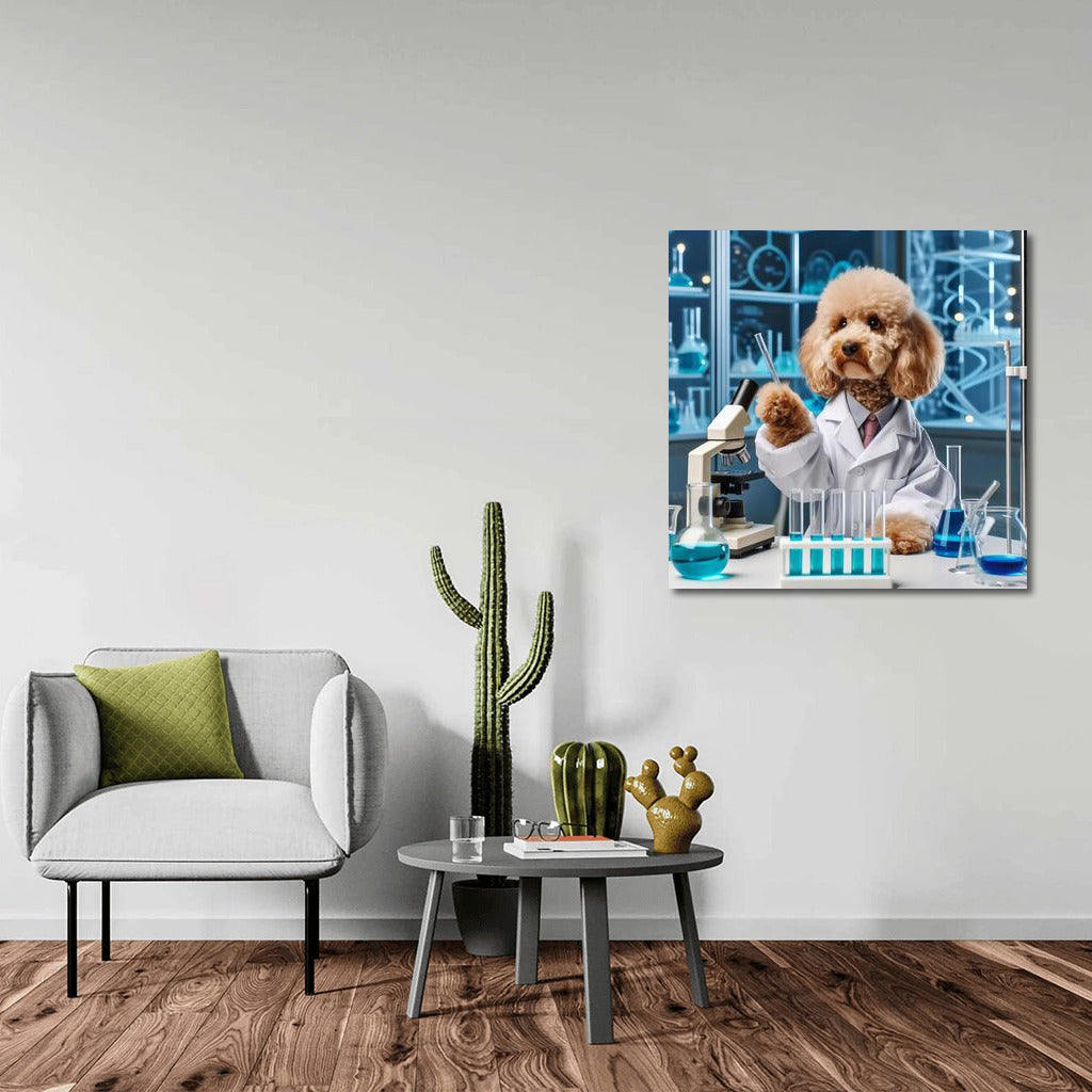 Scientist Poodle in the Lab: Science Experiment in a High-Tech Lab