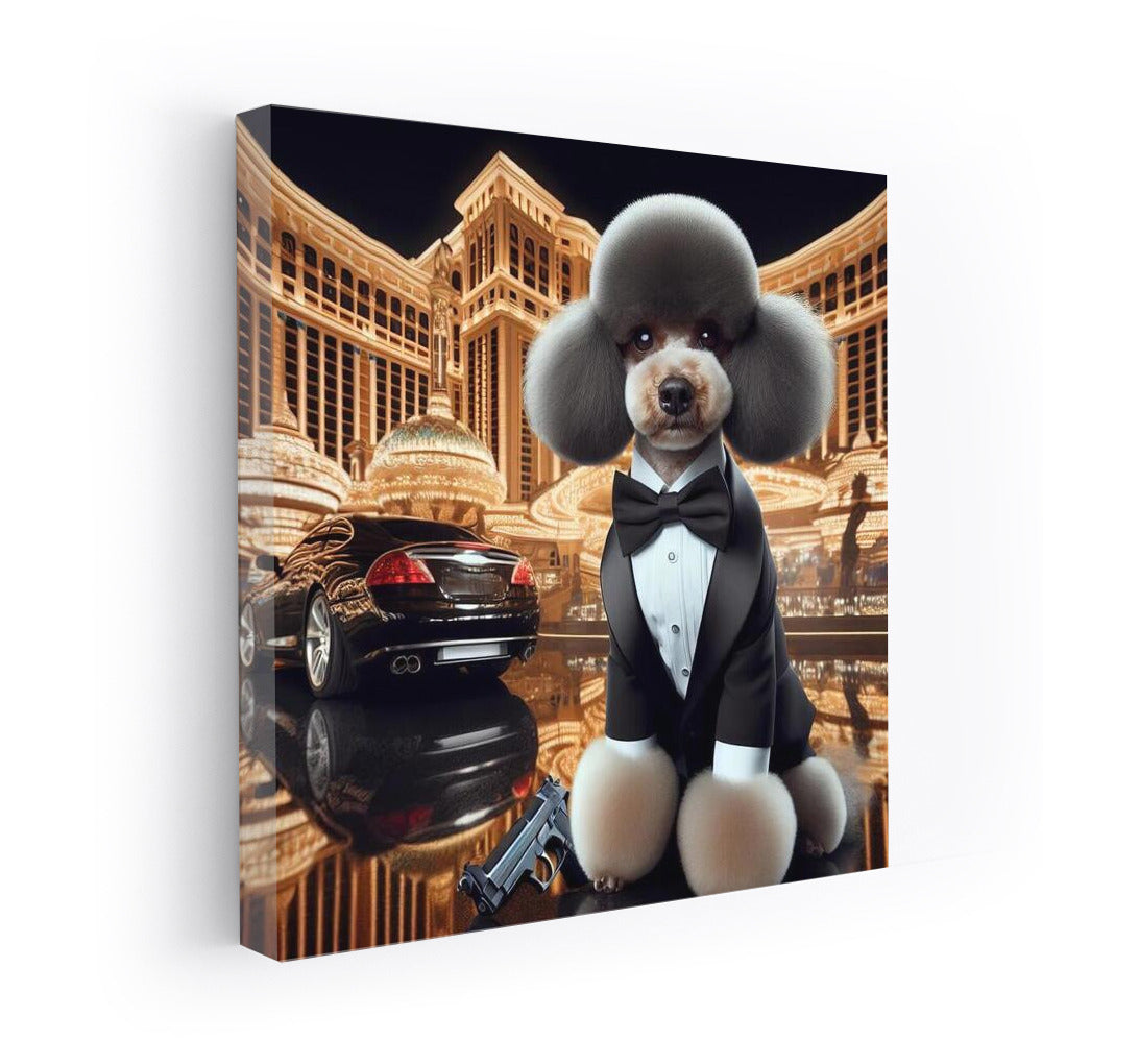 Poodle Bond and Mercedes: Spy Chic on the Wall