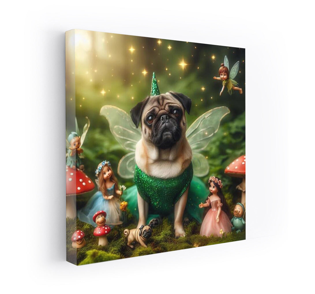 Pug in the Magic Forest: Fairytale Fairies and Mushrooms
