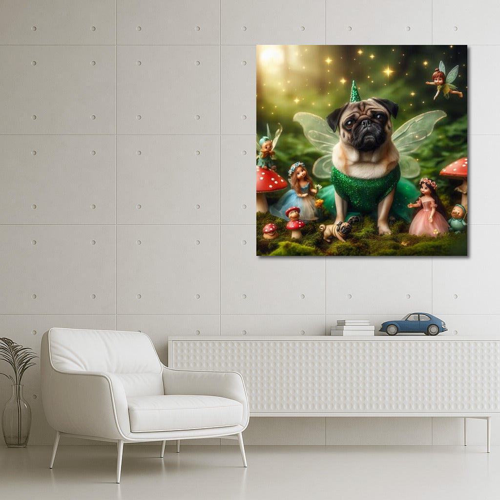 Pug in the Magic Forest: Fairytale Fairies and Mushrooms