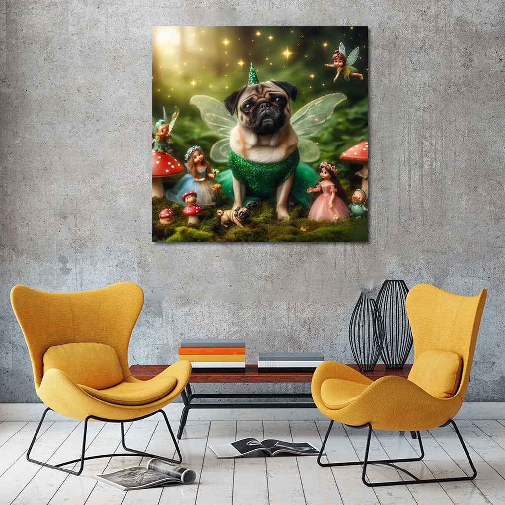 Pug in the Magic Forest: Fairytale Fairies and Mushrooms