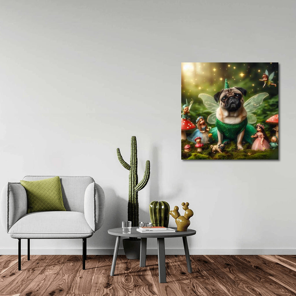 Pug in the Magic Forest: Fairytale Fairies and Mushrooms