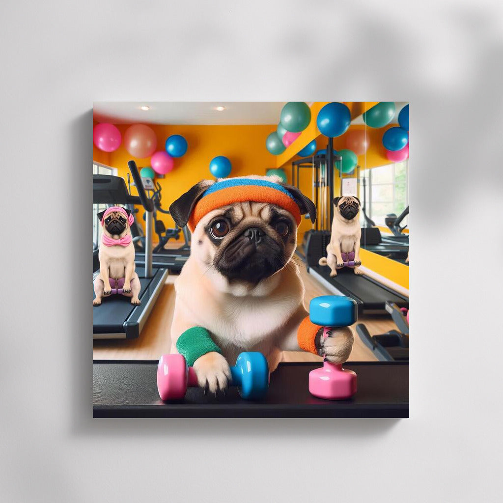 Pug in the Fitness Room: Energy and Positivity