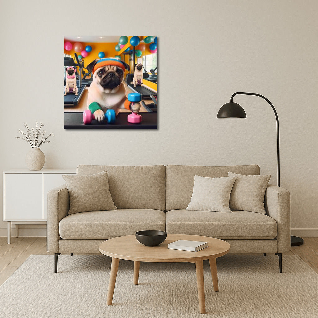 Pug in the Fitness Room: Energy and Positivity