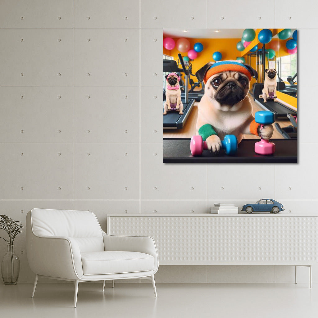 Pug in the Fitness Room: Energy and Positivity