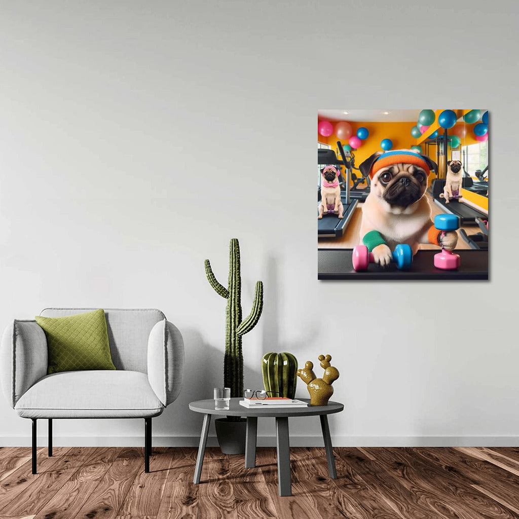 Pug in the Fitness Room: Energy and Positivity