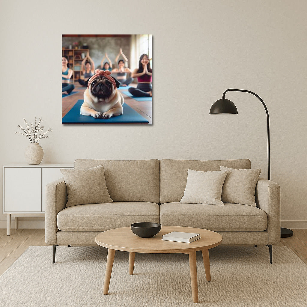 Pug in Yoga Studio: Harmony and Calm on the Mat