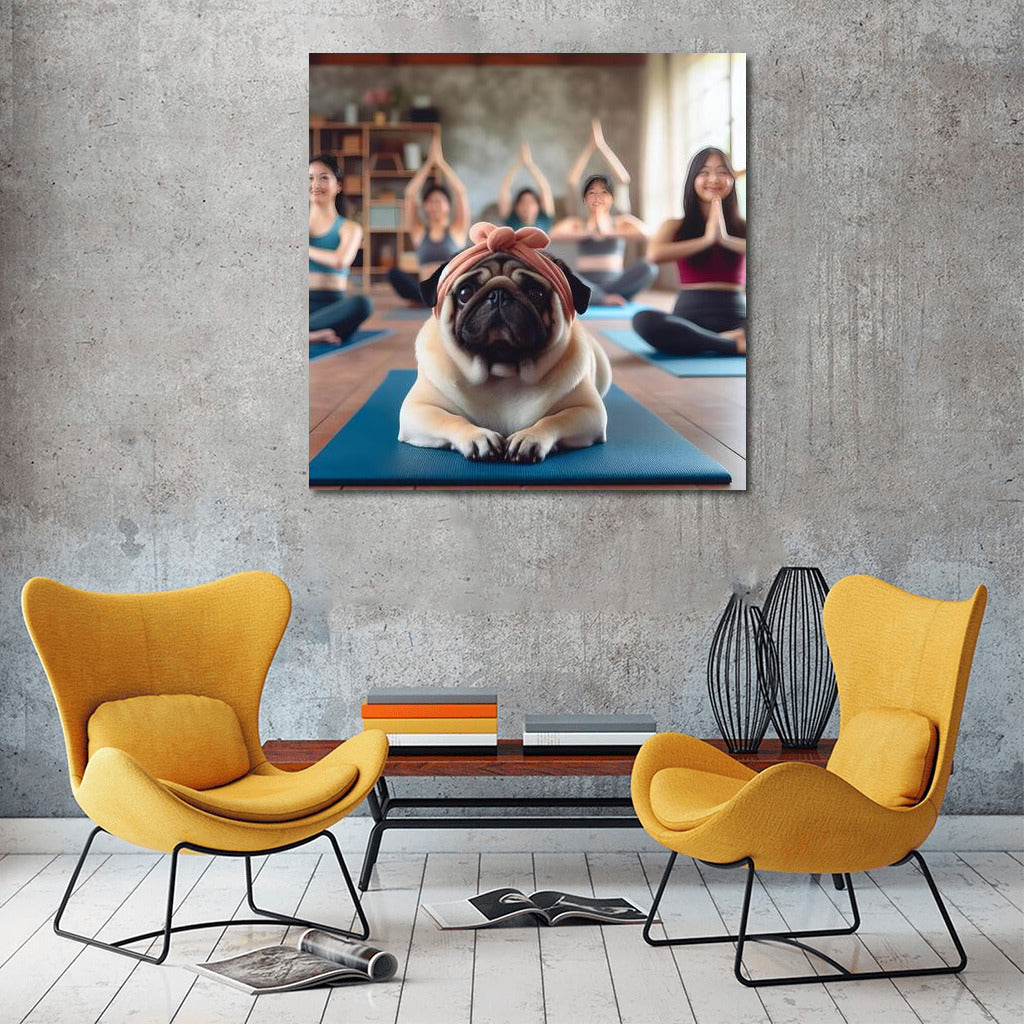 Pug in Yoga Studio: Harmony and Calm on the Mat