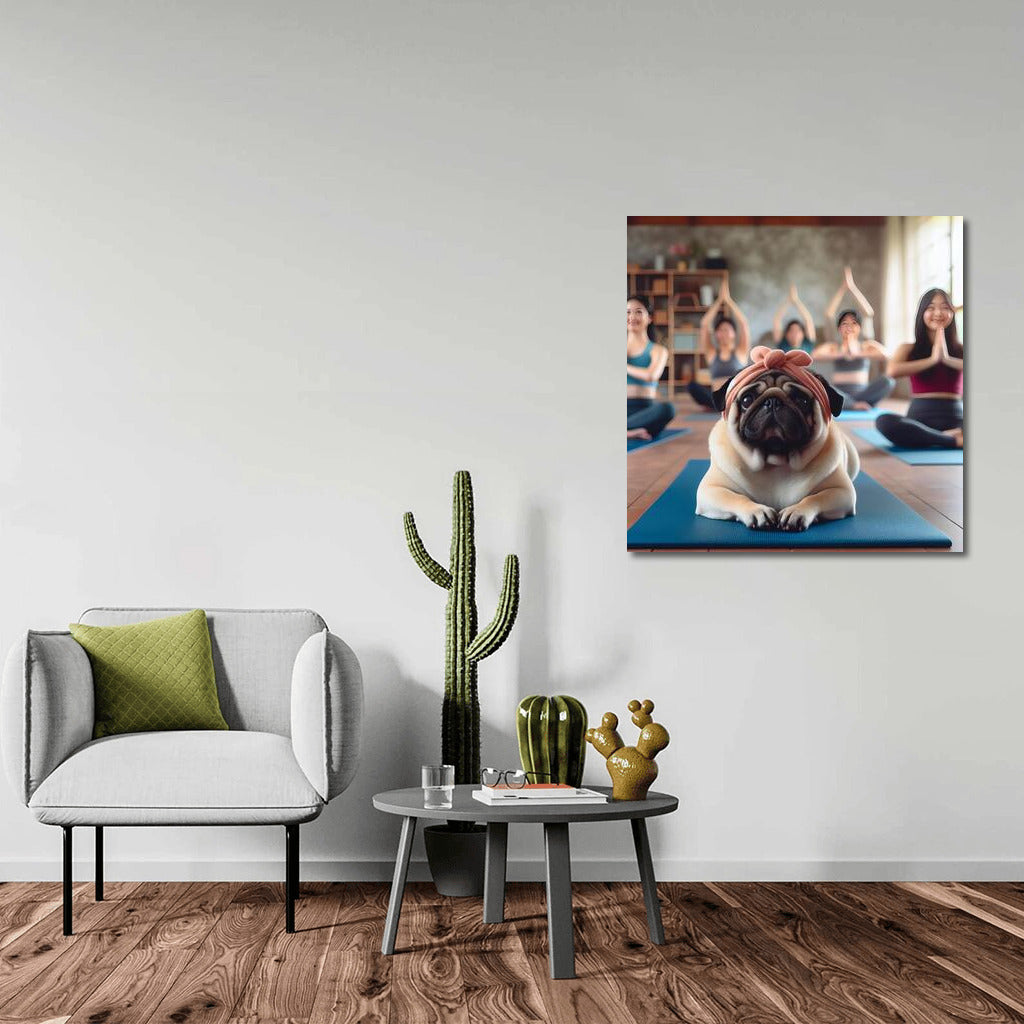 Pug in Yoga Studio: Harmony and Calm on the Mat