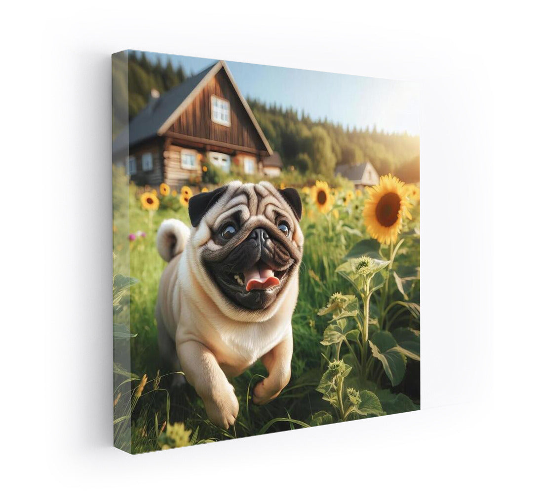 Pug on the Farm: Sunflowers and Cozy Home Decor