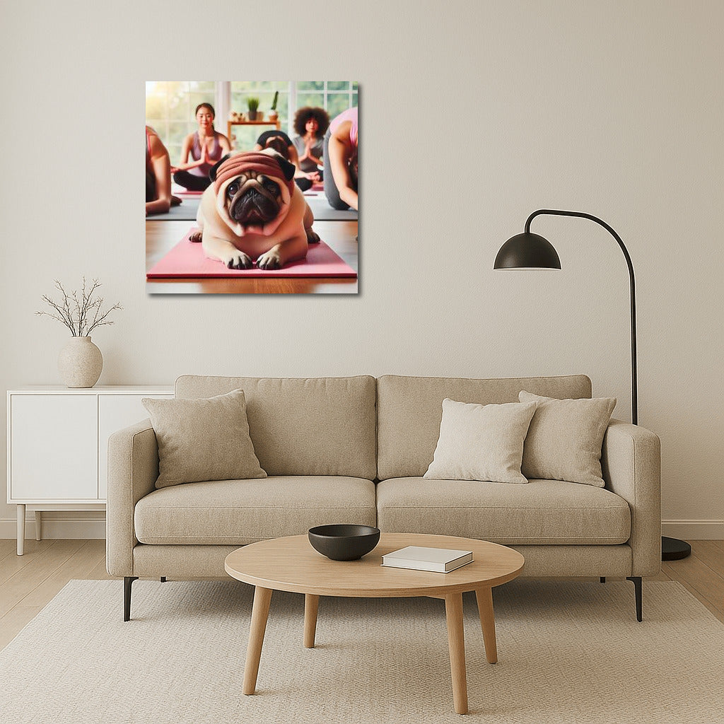 Pug on a Yoga Mat: Comfort and Humor in Your Interior