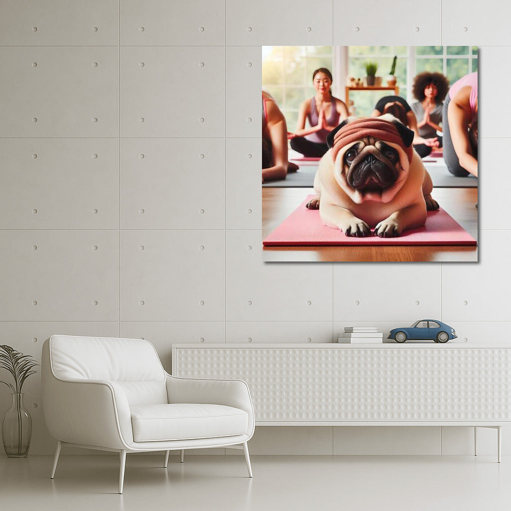 Pug on a Yoga Mat: Comfort and Humor in Your Interior