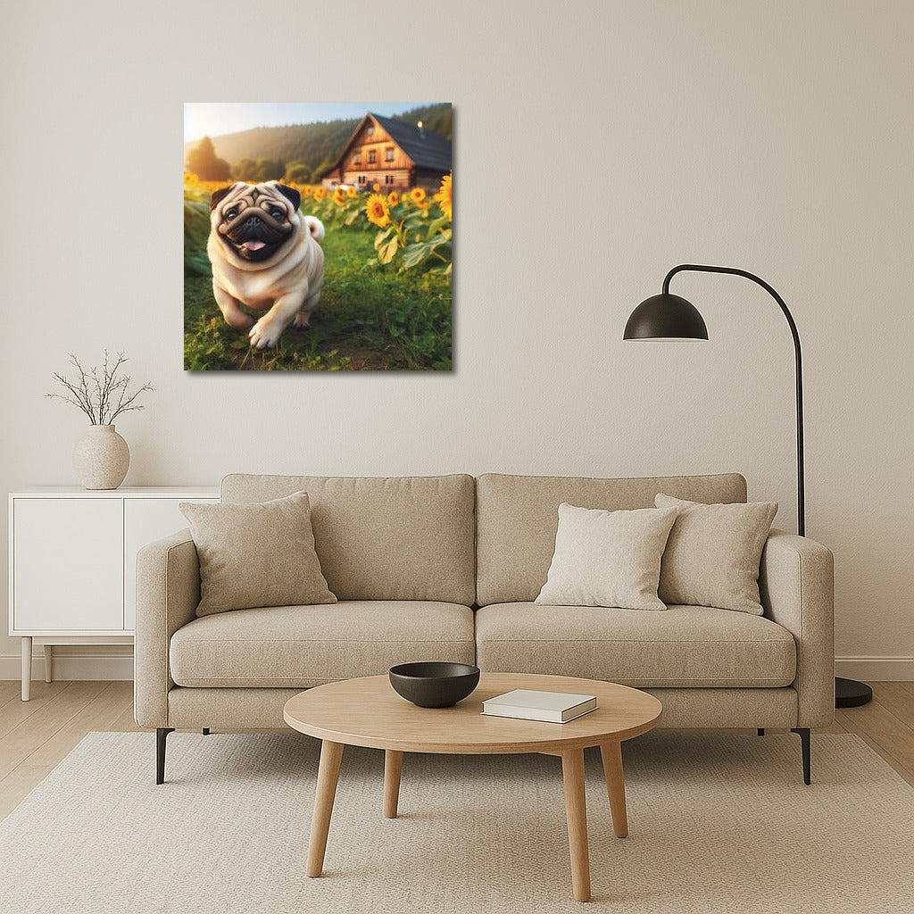 Happy Pug on the Farm: Bright Decor for Your Home