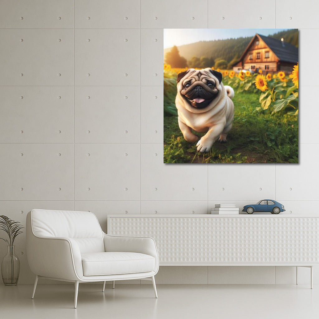 Happy Pug on the Farm: Bright Decor for Your Home