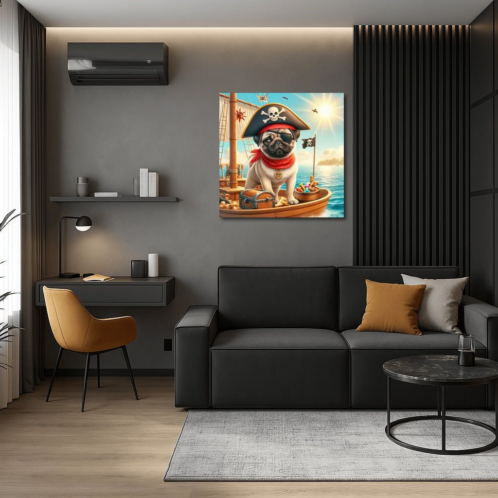 Pirate Pug on a Ship: Fun and Adventure for Your Interior
