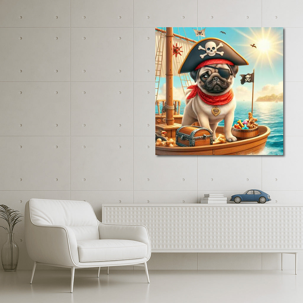 Pirate Pug on a Ship: Fun and Adventure for Your Interior
