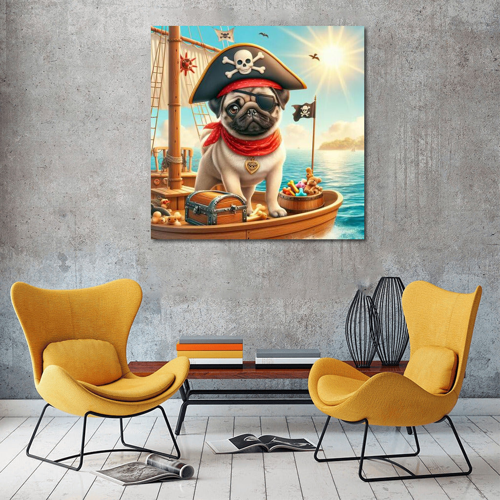 Pirate Pug on a Ship: Fun and Adventure for Your Interior