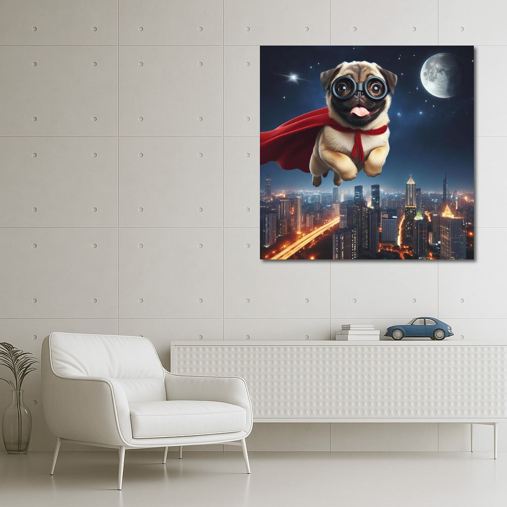 Flying Superdog Pug: Hero of the City