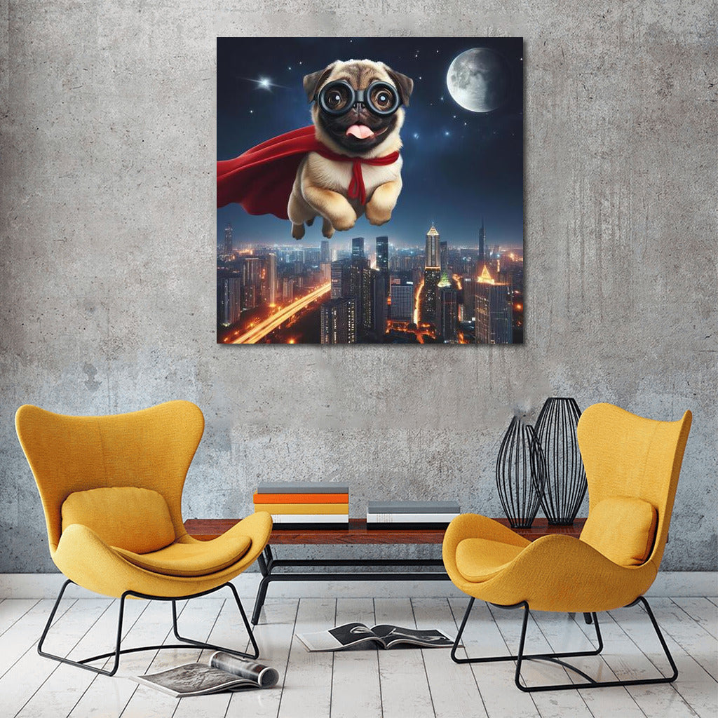 Flying Superdog Pug: Hero of the City