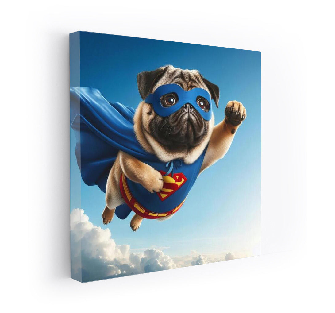 Flying Pug Superhero: Inspiration for Unusual Hero Lovers