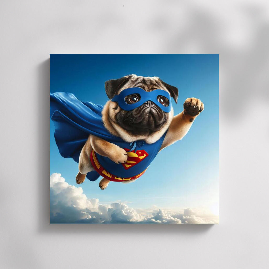 Flying Pug Superhero: Inspiration for Unusual Hero Lovers