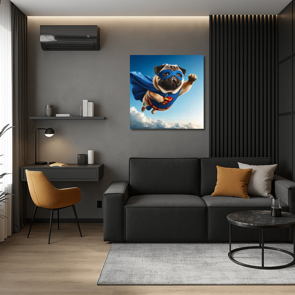Flying Pug Superhero: Inspiration for Unusual Hero Lovers