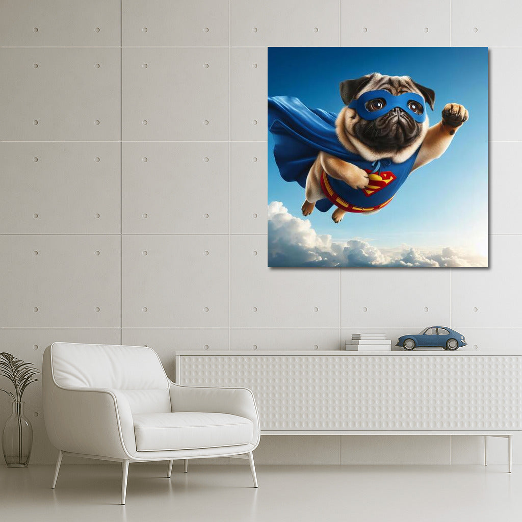 Flying Pug Superhero: Inspiration for Unusual Hero Lovers