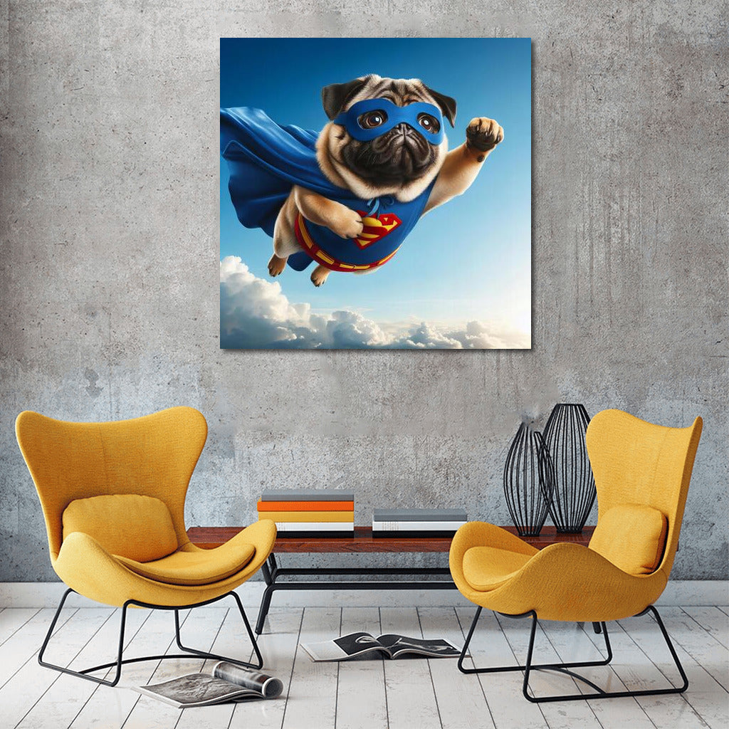 Flying Pug Superhero: Inspiration for Unusual Hero Lovers