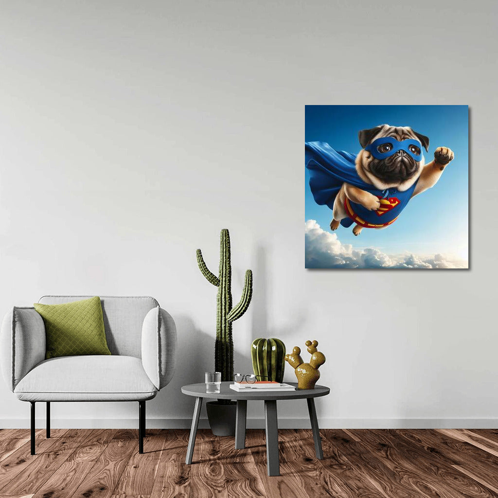 Flying Pug Superhero: Inspiration for Unusual Hero Lovers