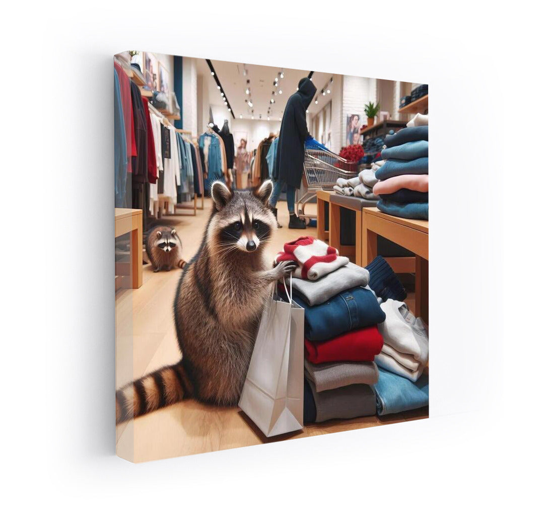 Raccoon on Shopping: Fashion Chaos in the Mall